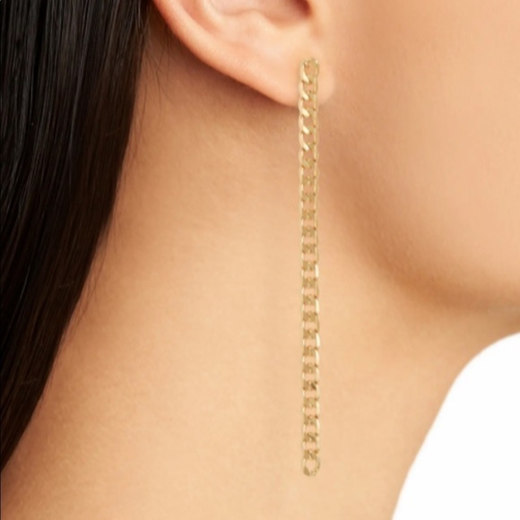 Set of 3 Linear Dangle Drop Gold Earrings - Picture 2 of 6